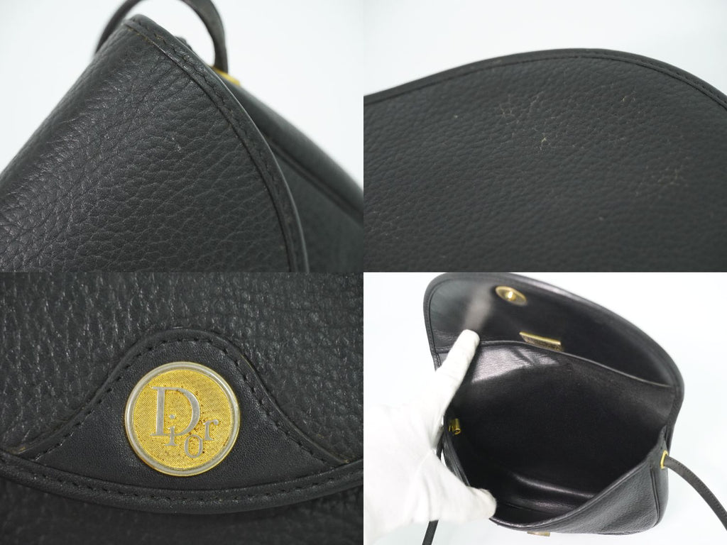 Dior Leather Shoulder Bag Pochette Black — view 8