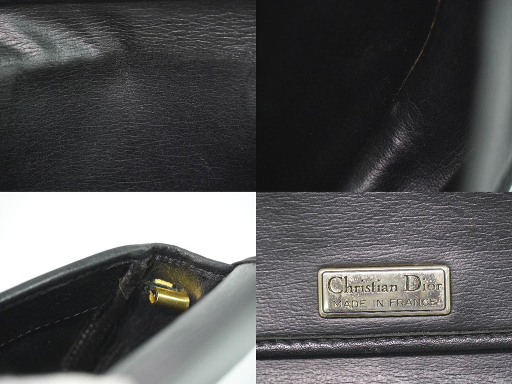 Dior Leather Shoulder Bag Pochette Black — view 9