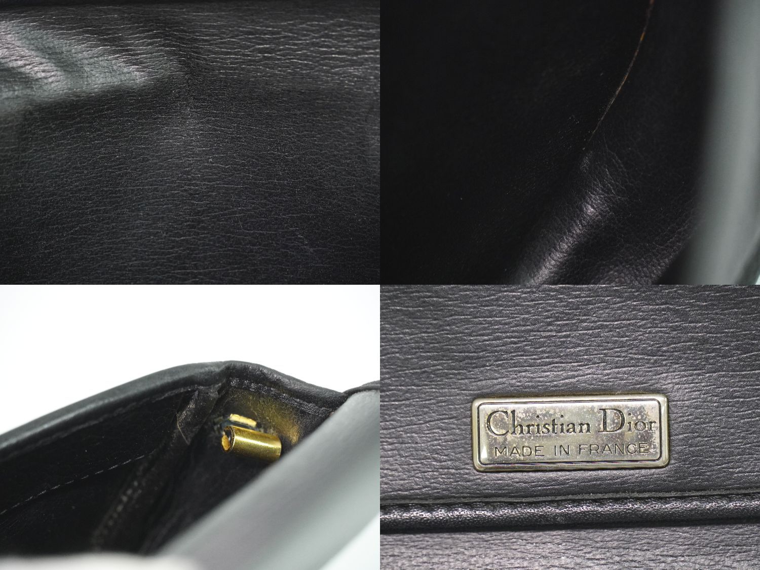 Dior Leather Shoulder Bag Pochette Black — view 9