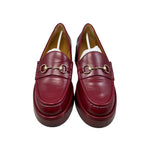 Gucci Loafers Horsebit Wedge Sole 37 Leather Red Gold — view 3
