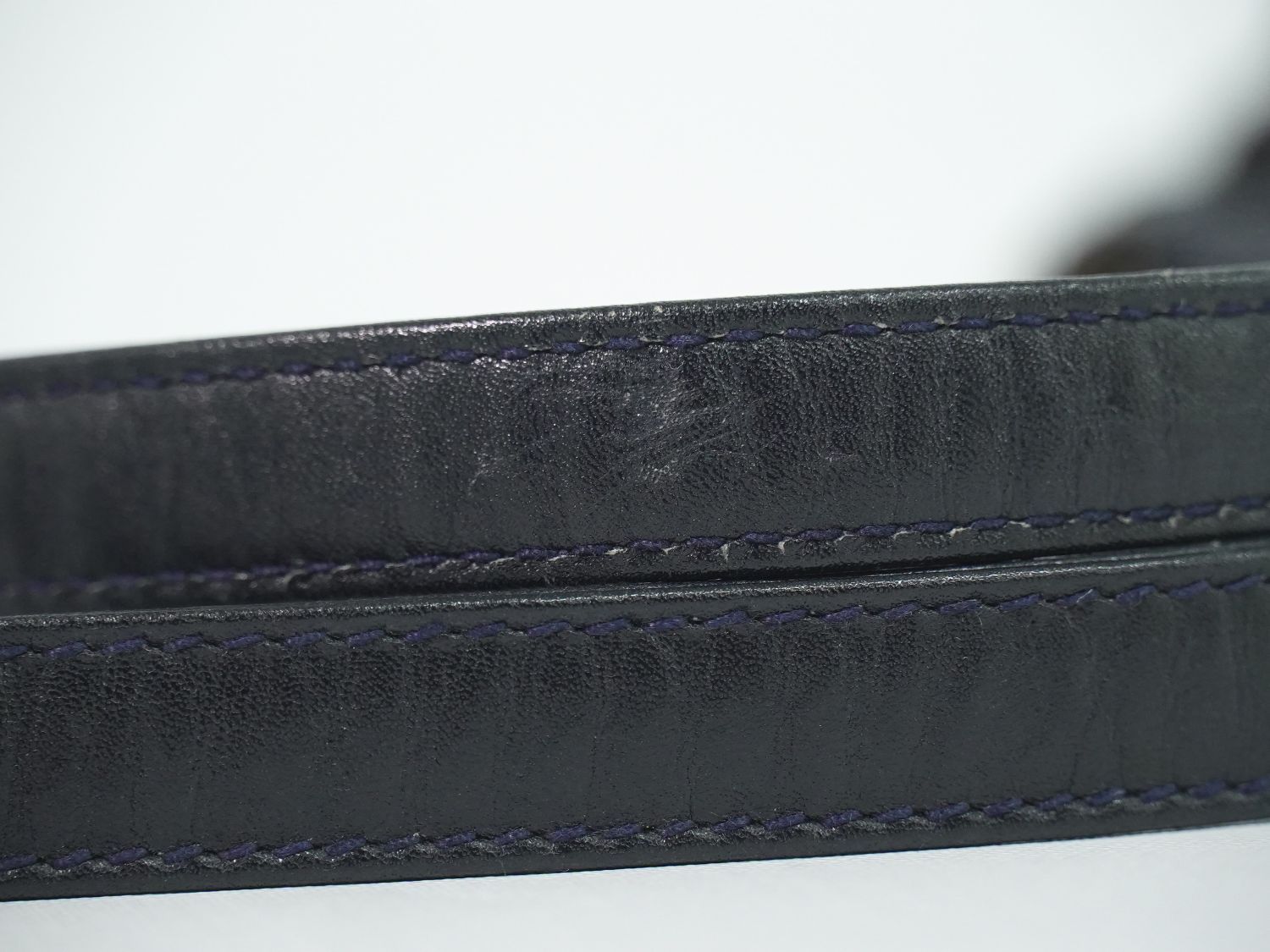 Gucci Vintage Shoulder Bag Pochette Leather Navy — view 5