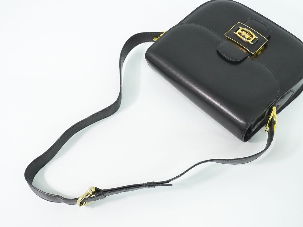 Celine Carriage Shoulder Bag Leather Black — view 4