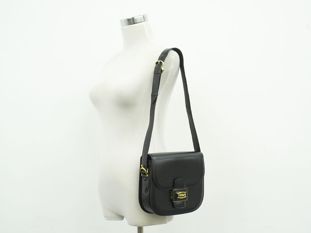 Celine Carriage Shoulder Bag Leather Black — view 6