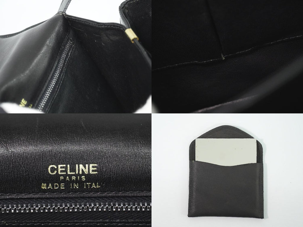 Celine Carriage Shoulder Bag Leather Black — view 9