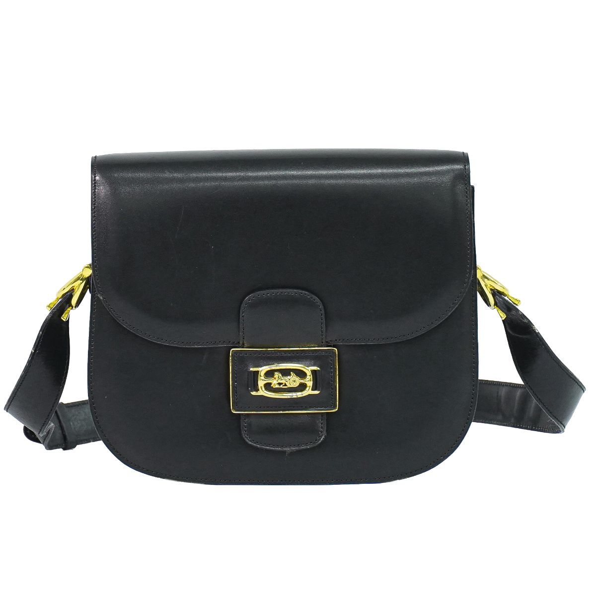 Celine Carriage Shoulder Bag Leather Black