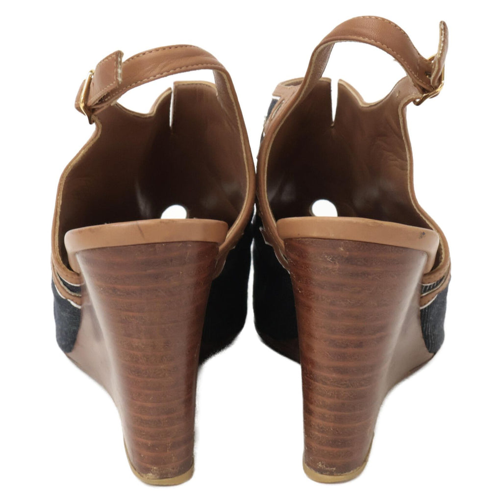 Hermes Denim Leather Sandals — view 4