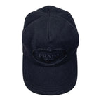 Prada Hat Logo Embroidery Baseball Cap M Wool Black — view 5