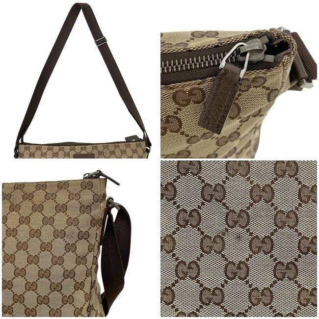 Gucci Shoulder Bag Beige Brown GG Canvas — view 6