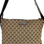 Gucci Shoulder Bag Beige Brown GG Canvas — view 9