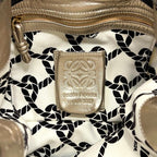 Loewe Drawstring Bucket Bag Brown White 347.80.008 Canvas Leather — view 9