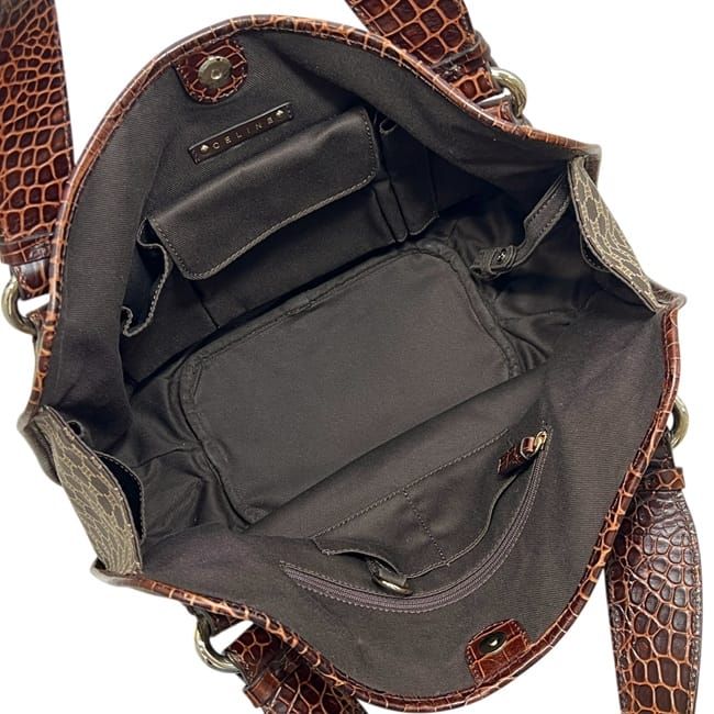 Celine Tote Bittersweet Brown Macadam Canvas Leather — view 5