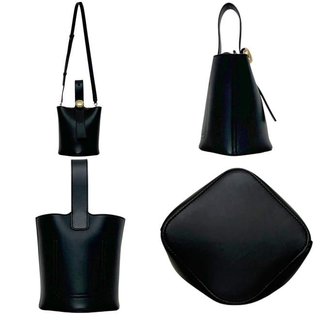 Loewe 2-Way Pebble Bucket Black Shoulder Bag Anagram Leather — view 2