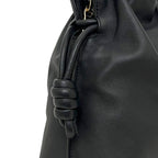 Loewe Drawstring Shoulder Bag Flamenco Clutch Black Logo Leather Napa Calfskin — view 7