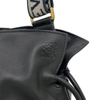Loewe Drawstring Shoulder Bag Flamenco Clutch Black Logo Leather Napa Calfskin — view 6