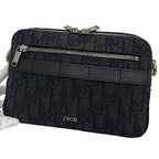 Dior Shoulder Bag Safari Messenger Black Oblique Crossbody Canvas Leather — view 6