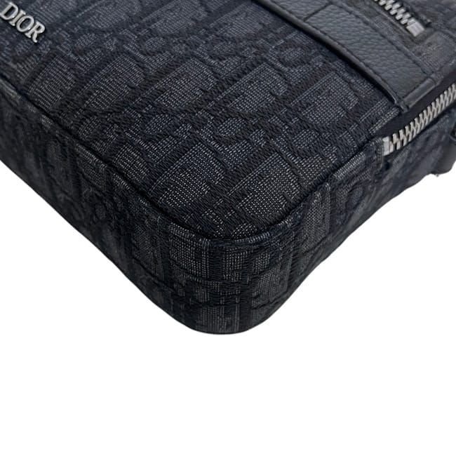 Dior Shoulder Bag Safari Messenger Black Oblique Crossbody Canvas Leather — view 5