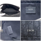 Dior Shoulder Bag Safari Messenger Black Oblique Crossbody Canvas Leather — view 3