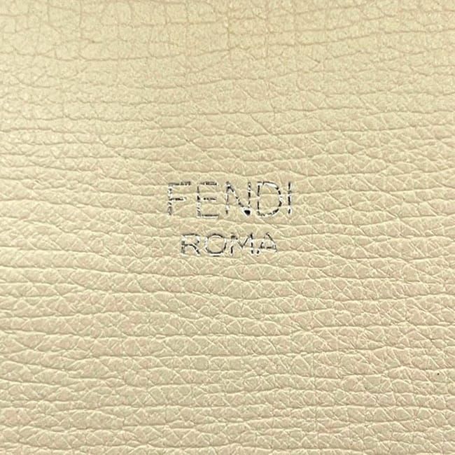 Fendi 2-Way Shoulder Bag Visible Beige Brown Black White Leather — view 6