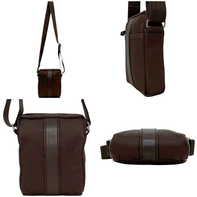 Hermes Shoulder Bag Acapulco Bandouliere PM Brown Crossbody Canvas Leather — view 2