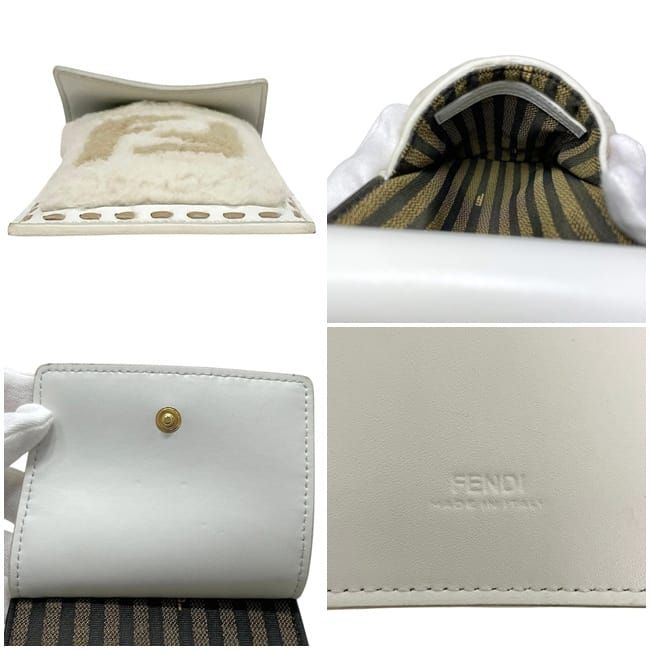 Fendi Phone Pouch White Beige 219 Case Leather — view 3