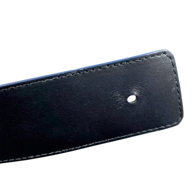 Louis Vuitton Belt Ceinture LV Line Black Blue Monogram Eclipse Reversible — view 8