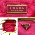 Prada Coin Case Pink Tessuto Kiss Lock Purse Wallet Nylon — view 3
