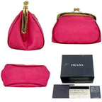 Prada Coin Case Pink Tessuto Kiss Lock Purse Wallet Nylon — view 2