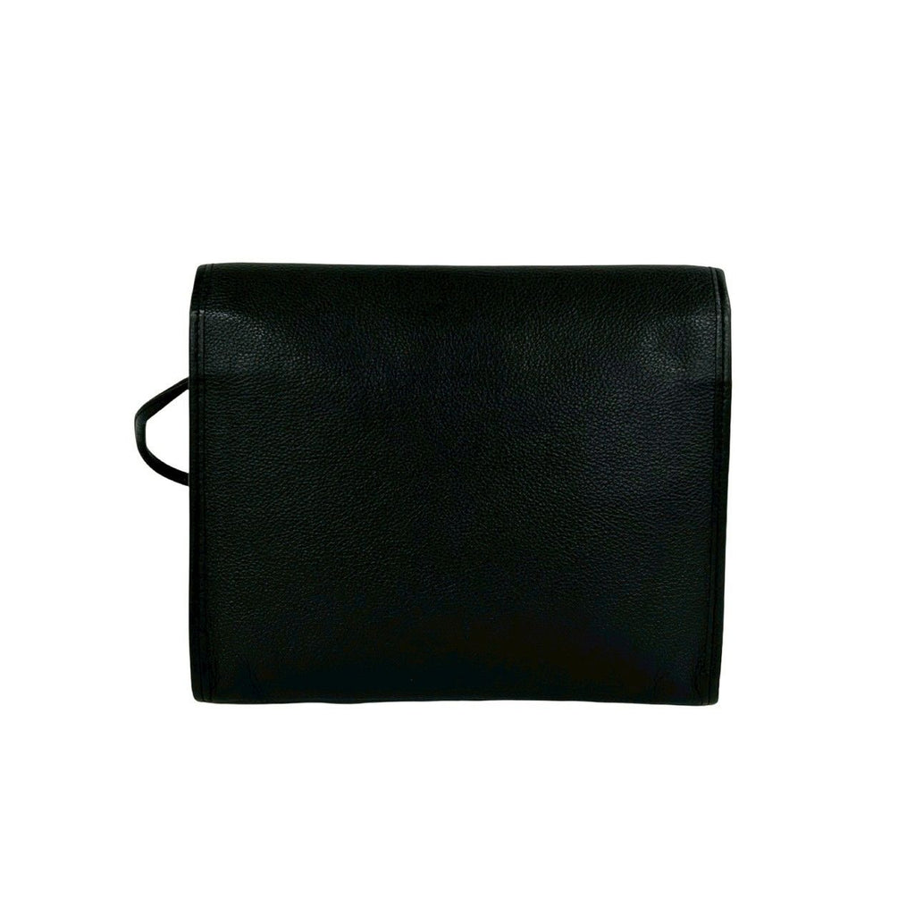 Saint Laurent Vintage YSL Logo Leather Shoulder Bag Black — view 3