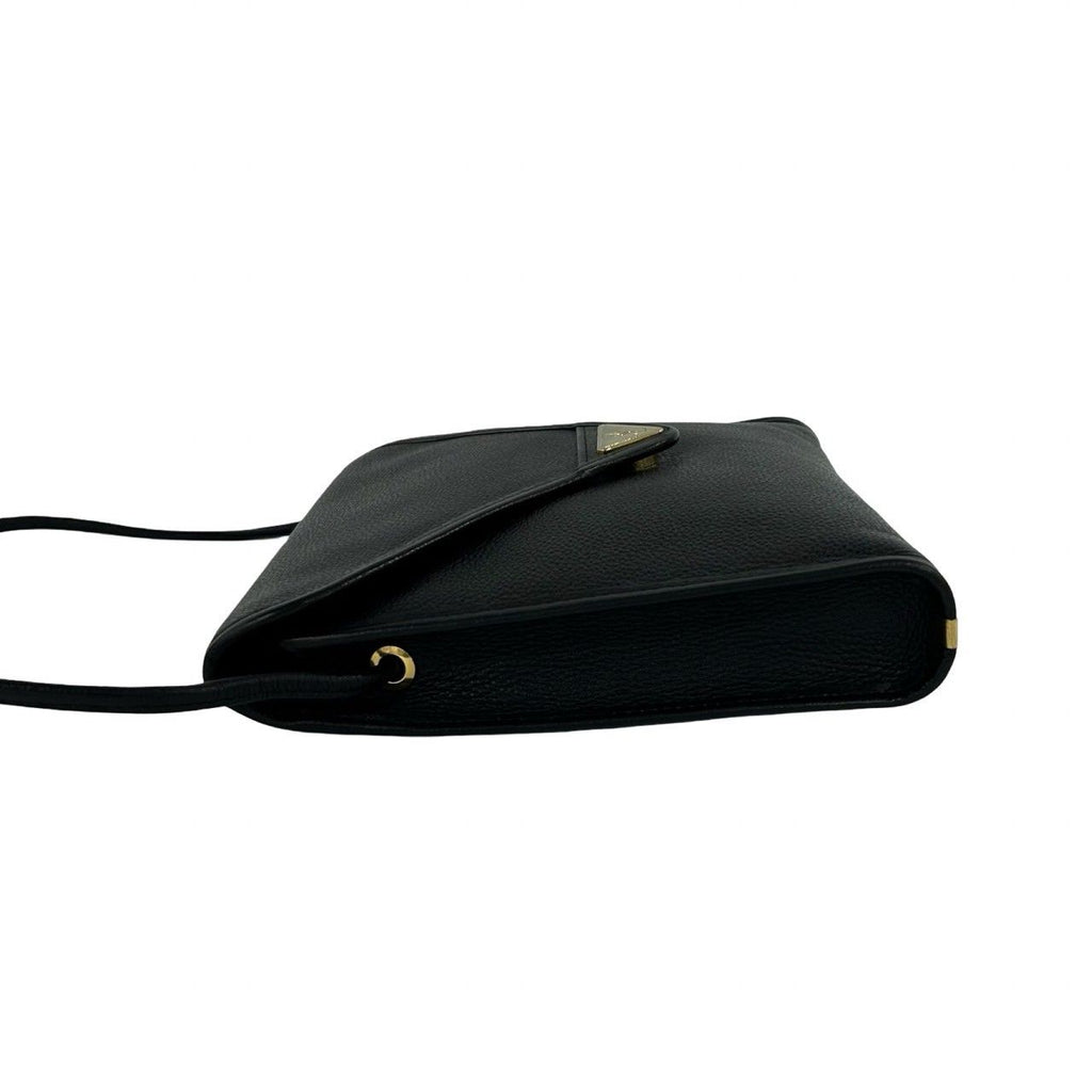 Saint Laurent Vintage YSL Logo Leather Shoulder Bag Black — view 5