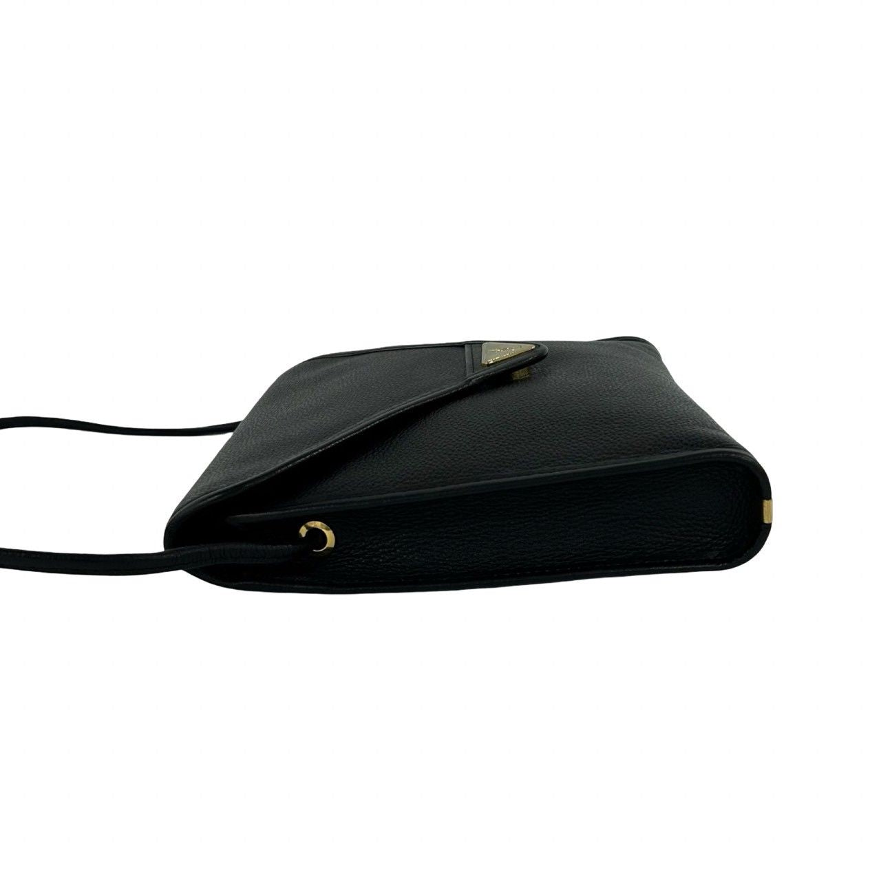Saint Laurent Vintage YSL Logo Leather Shoulder Bag Black — view 5