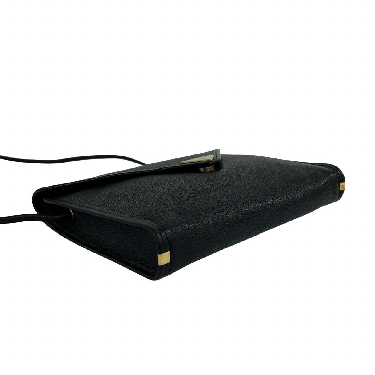 Saint Laurent Vintage YSL Logo Leather Shoulder Bag Black — view 7