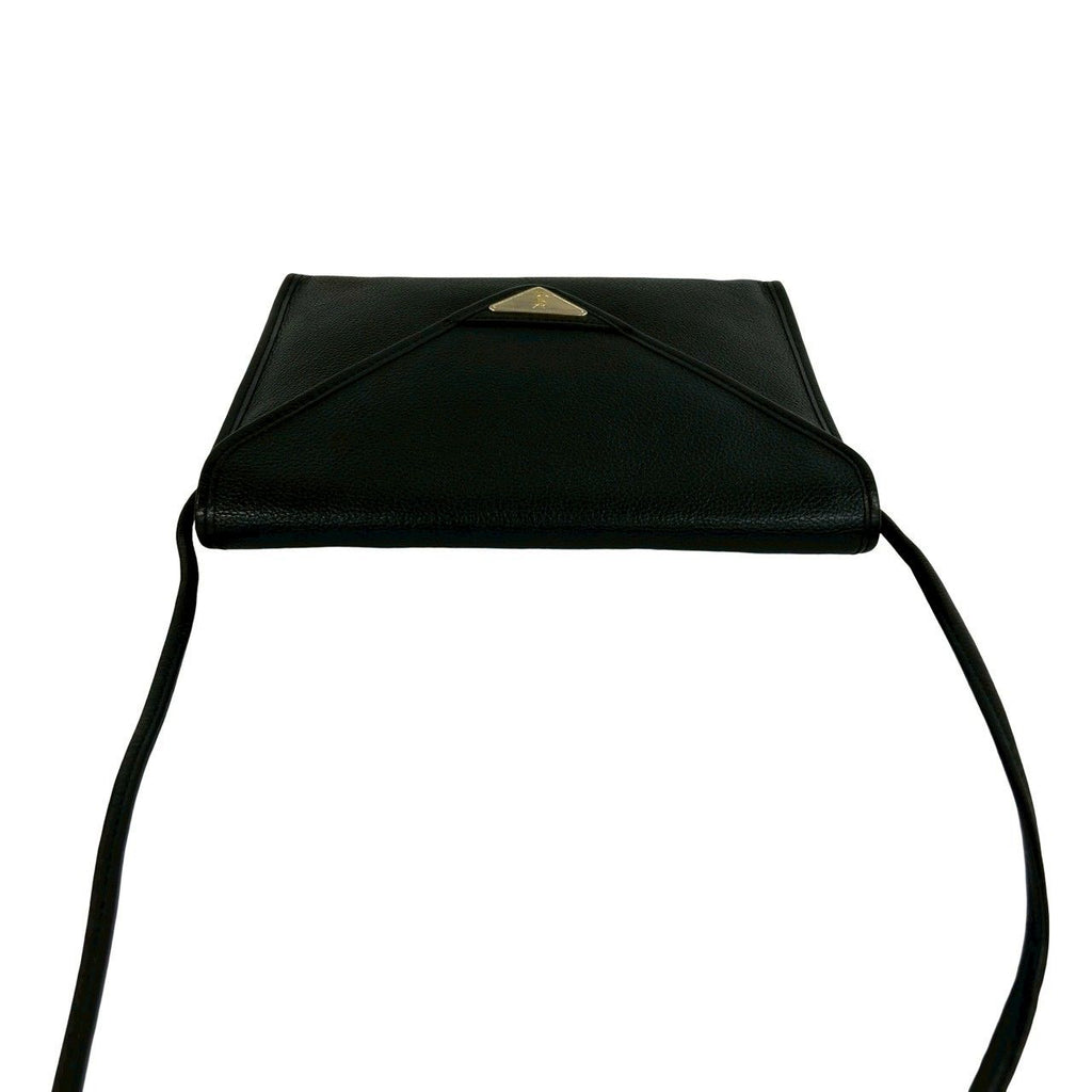 Saint Laurent Vintage YSL Logo Leather Shoulder Bag Black — view 4