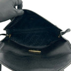 Saint Laurent Vintage YSL Logo Leather Shoulder Bag Black — view 9