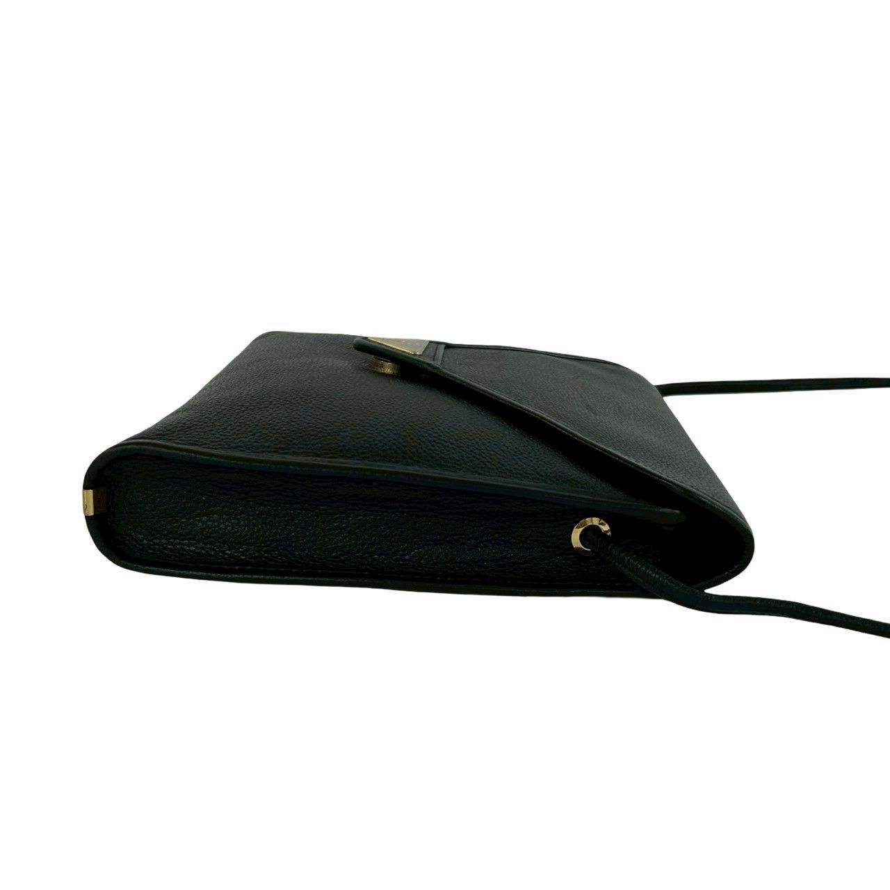 Saint Laurent Vintage YSL Logo Leather Shoulder Bag Black — view 6