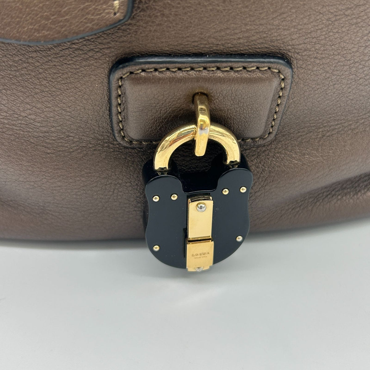Loewe Karie Tote Canvas Leather Gold — view 6