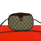 Gucci Vintage Sherry Line GG Logo Leather Shoulder Bag Pochette Brown