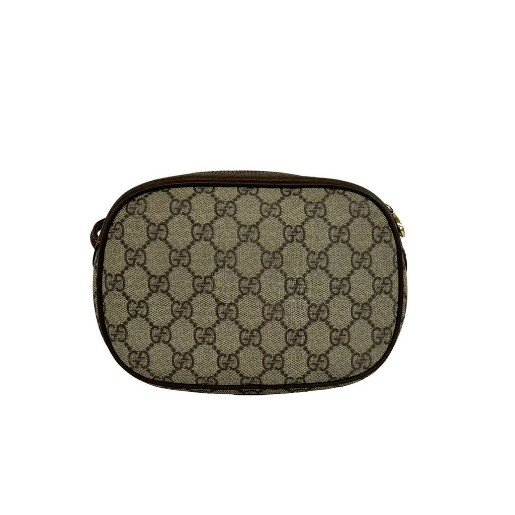 Gucci Vintage Sherry Line GG Logo Leather Shoulder Bag Pochette Brown — view 3