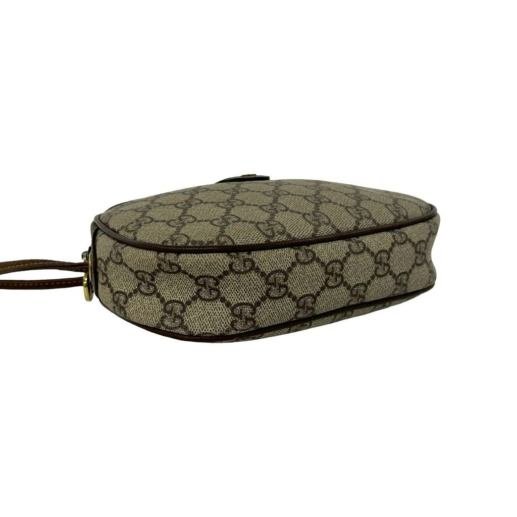 Gucci Vintage Sherry Line GG Logo Leather Shoulder Bag Pochette Brown — view 7