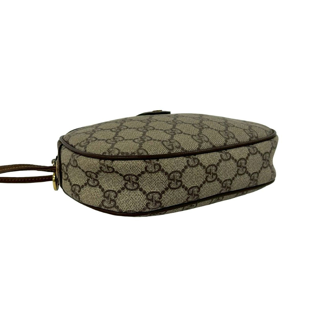 Gucci Vintage Sherry Line GG Logo Leather Shoulder Bag Pochette Brown — view 7
