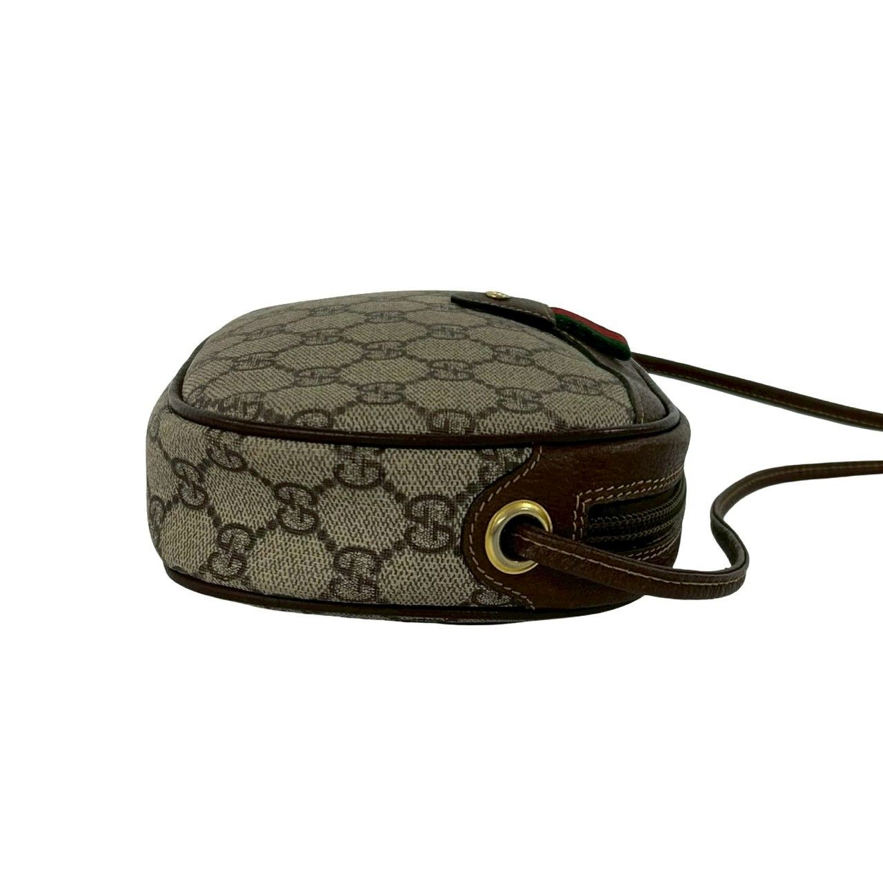 Gucci Vintage Sherry Line GG Logo Leather Shoulder Bag Pochette Brown — view 6
