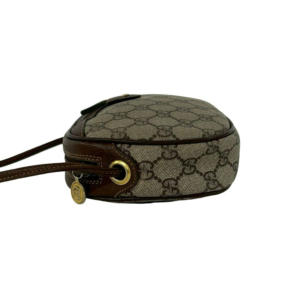 Gucci Vintage Sherry Line GG Logo Leather Shoulder Bag Pochette Brown — view 5