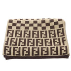 Fendi Scarf Zucca Pattern Stripe Logo Beige — view 3