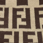 Fendi Scarf Zucca Pattern Stripe Logo Beige — view 4
