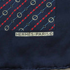 Hermes Carre 55 Scarf Belt Pattern All Bandana Silk Navy Red SS — view 5