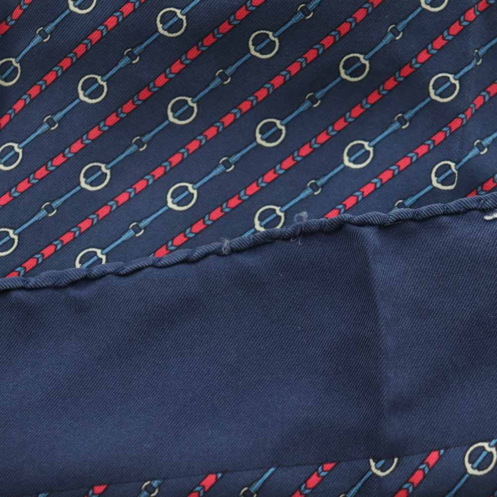Hermes Carre 55 Scarf Belt Pattern All Bandana Silk Navy Red SS — view 4