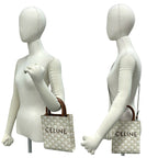 Celine Mini Vertical Cabas Leather 2-Way Shoulder Bag Mini Tote White Brown — view 2