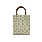 Celine Mini Vertical Cabas Leather 2-Way Shoulder Bag Mini Tote White Brown — view 3