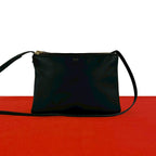Celine Trio Leather Shoulder Bag Mini Pochette Crossbody Cross Black