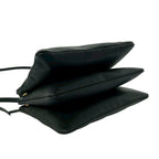 Celine Trio Leather Shoulder Bag Mini Pochette Crossbody Cross Black — view 7