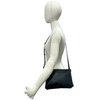 Celine Trio Leather Shoulder Bag Mini Pochette Crossbody Cross Black — view 2